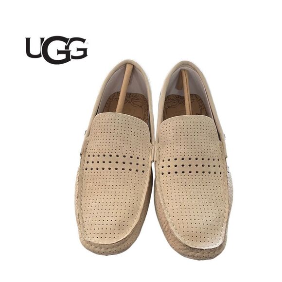 NEW UGG Men\'s Bel Air Venetian Perf Leather Slip On Moc Driving Loafers 7